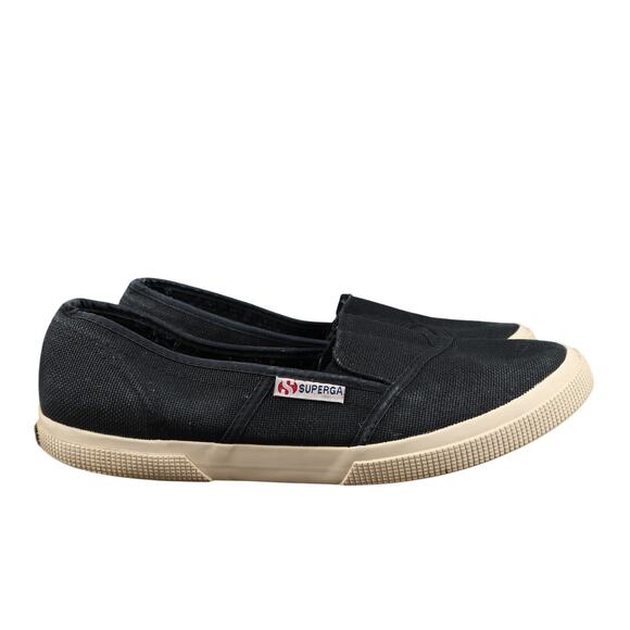 Superga Shoes Womens 9.5 Sneaker Flats Slip On Cotw Loafer Casual Black Canvas - Picture 1 of 12